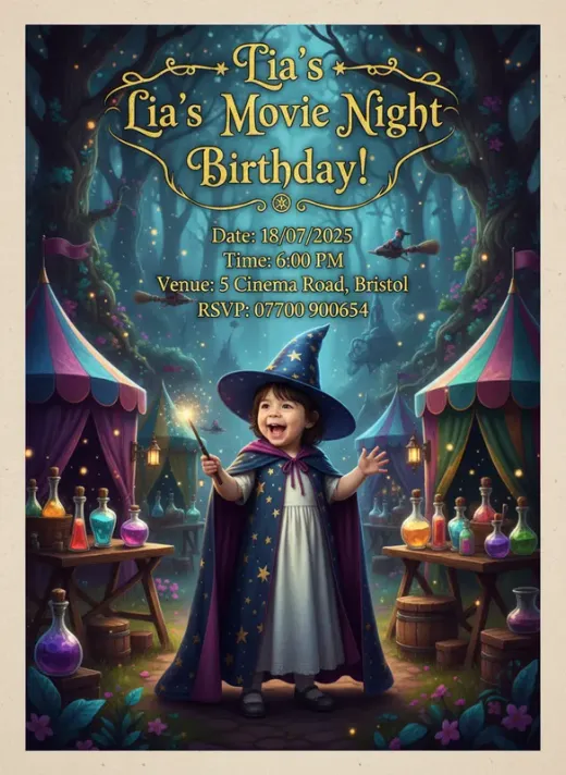 Birthday invitation sample
